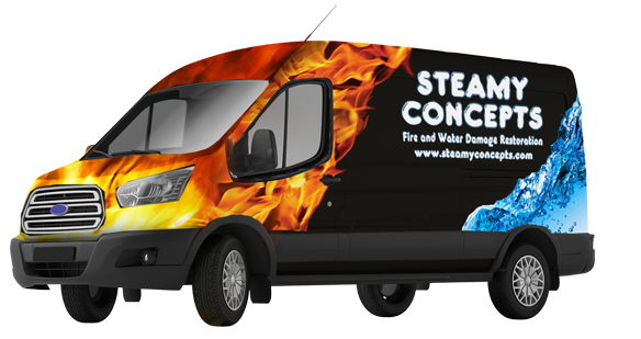 Water Damage and Mold Remediation Removal Van in Mesa